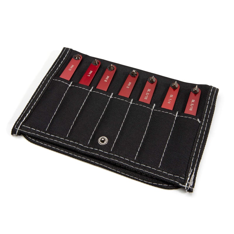 Steelman Pro 7-Piece  Low Profile Phillips and Slotted Screwdriver Set  Diamond-Tipped  SL3/16  SL1/4  SL5/16  PH0  PH1  PH2  and PH3 Sizes  Nylon Storage Case Included - Image 4